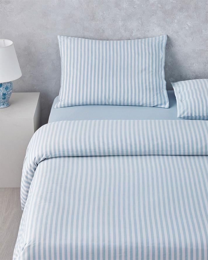 Soft Streaks İpliği Boyalı Çift Kişilik Nevresim Takımı 200x220 cm Mavi