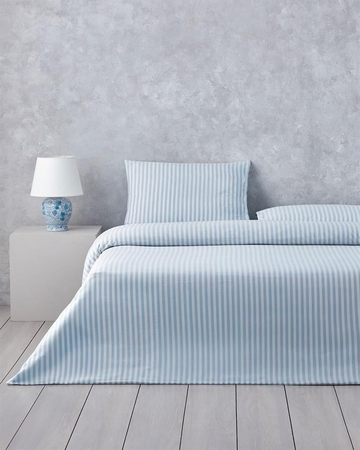 Soft Streaks İpliği Boyalı Tek Kişilik Nevresim Takımı 160x220 cm Mavi