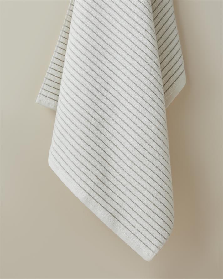 Soft Stripe Pamuk Banyo Havlusu 80x150 cm Fildişi