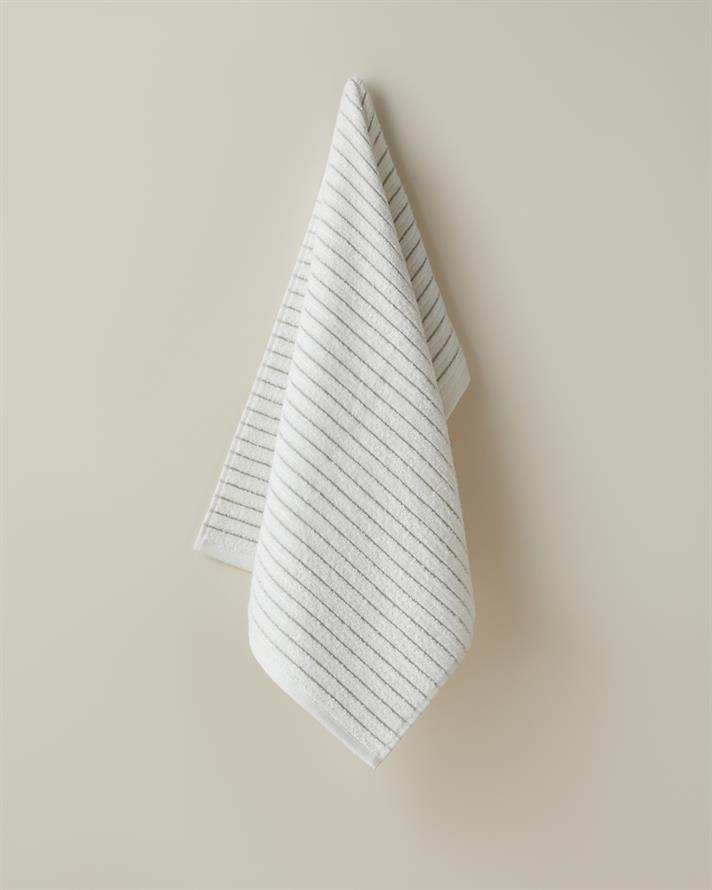 Soft Stripe Pamuk Yüz Havlusu 50x80 cm Fildişi