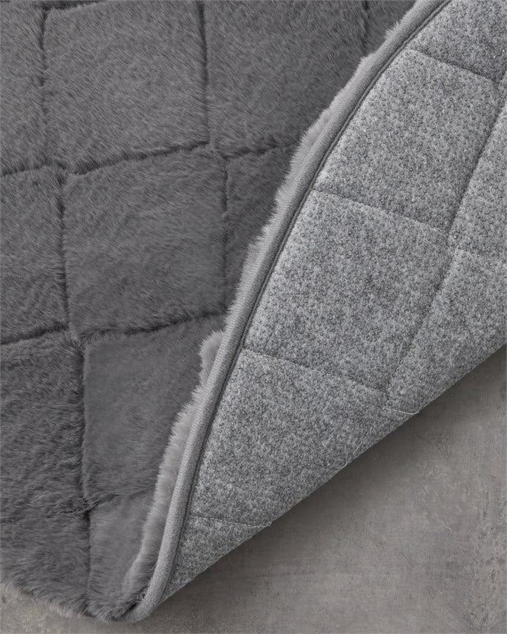 Soft Touch Rabbit Pelüş Halı 120 cm Antrasit