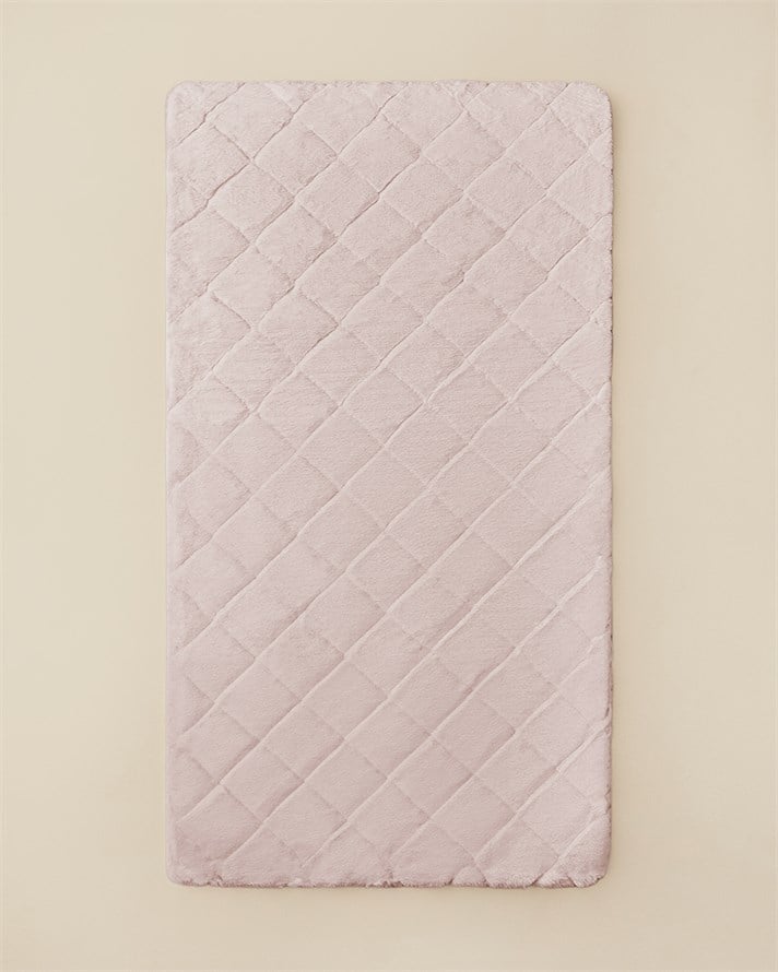 Soft Touch Rabbit Pelüş Halı 80x150 cm Pudra