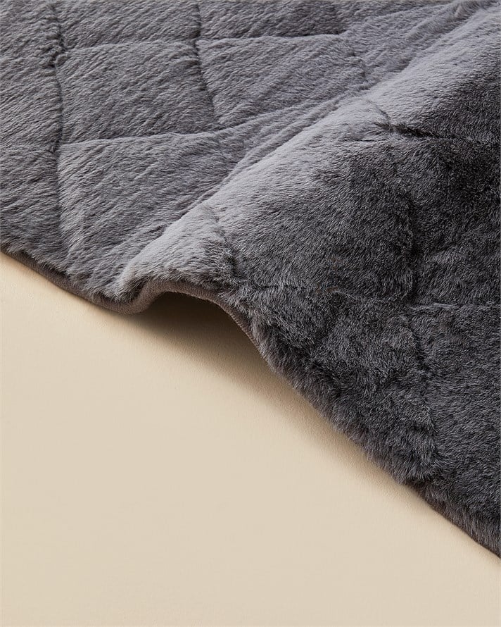 Soft Touch Rabbit Pelüş Halı 80x150 cm Antrasit