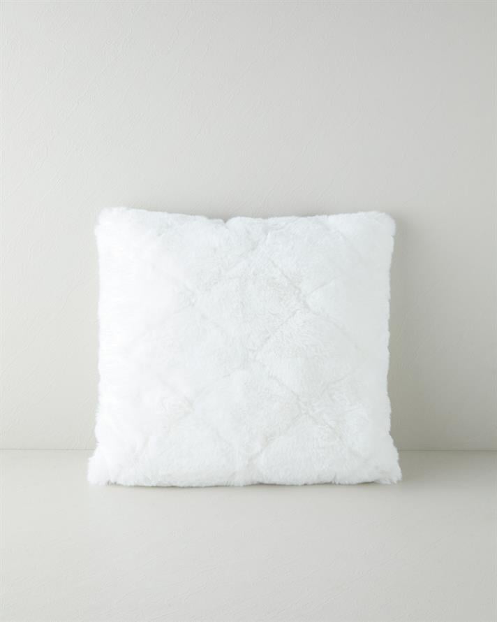 Soft Touch Rabbit Pelüş Kırlent Kılıfı Beyaz