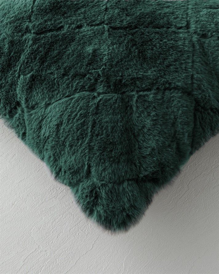 Soft Touch Rabbit Peluş Kırlent Kılıfı 45x45 cm Yeşil