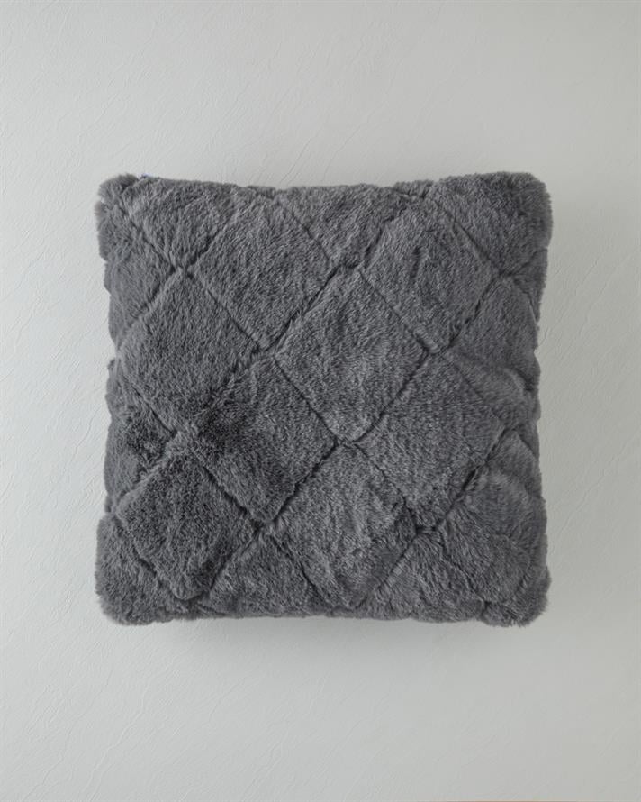 Soft Touch Rabbit Pelüş Kırlent Kılıfı Antrasit