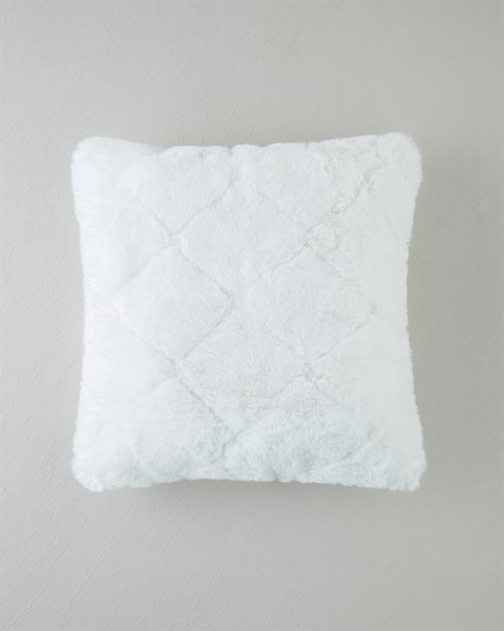 Soft Touch Rabbit Pelüş Kırlent Kılıfı Beyaz