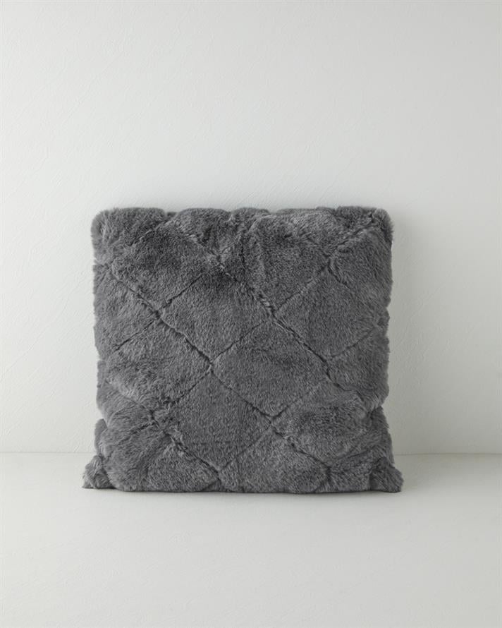 Soft Touch Rabbit Pelüş Kırlent Kılıfı Antrasit