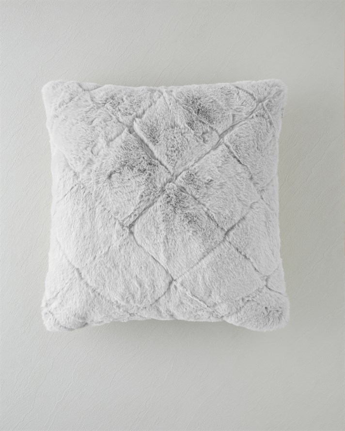 Soft Touch Rabbit Peluş Kırlent Kılıfı 45x45 cm Gri