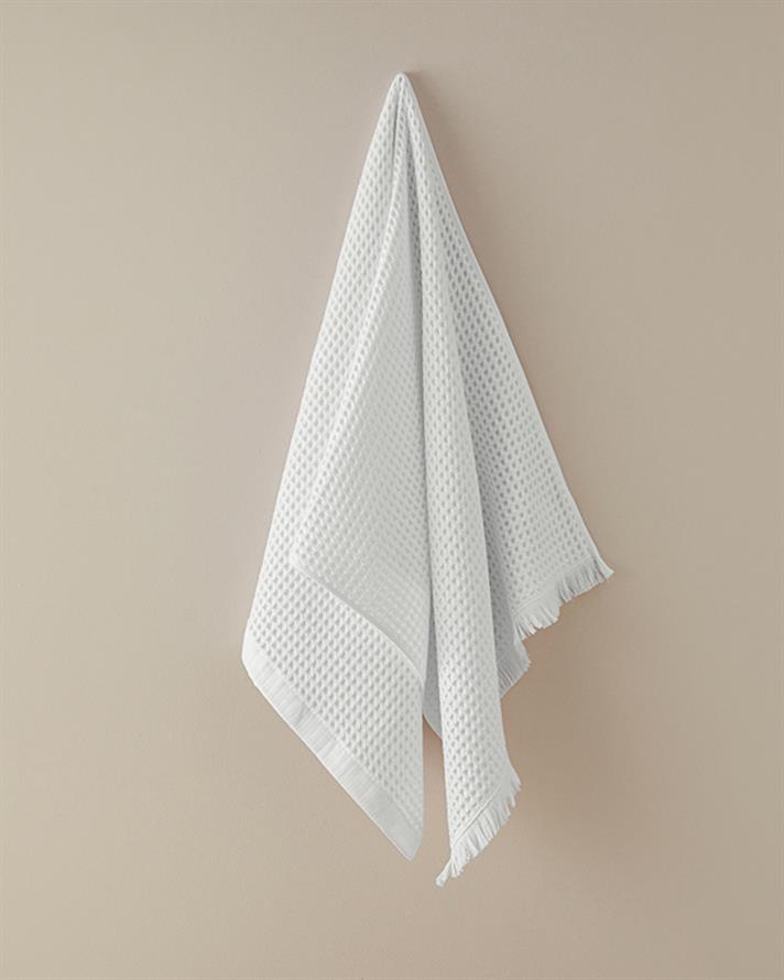 Sofya Pamuklu Waffle Banyo Havlusu 70x140 cm Ekru