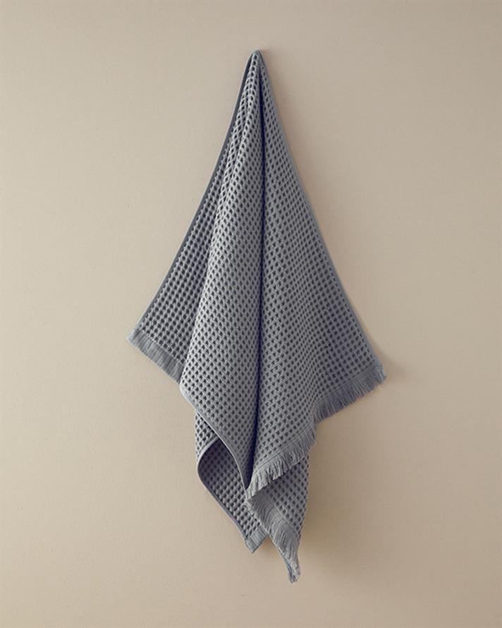 Sofya Pamuklu Waffle Banyo Havlusu Gri