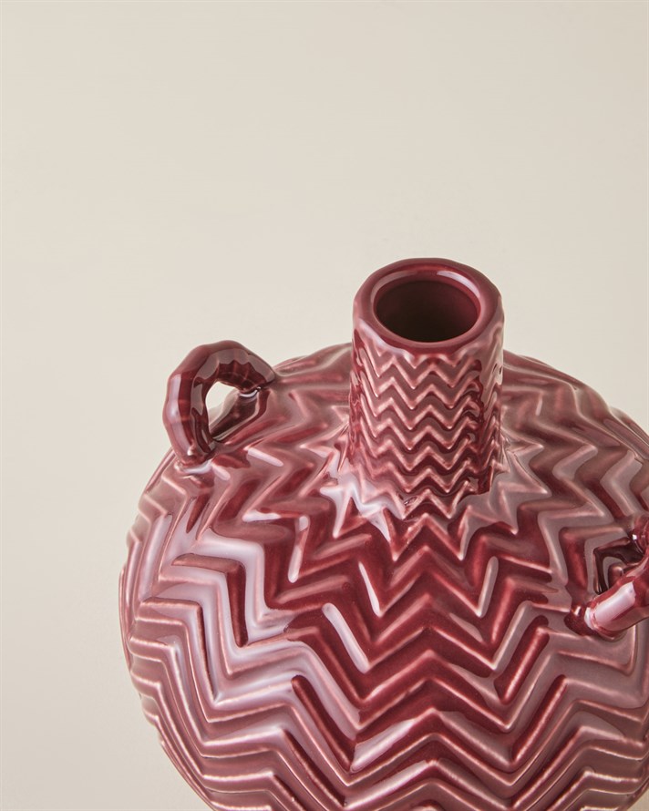 Soho Seramik Vazo 18 cm Bordo