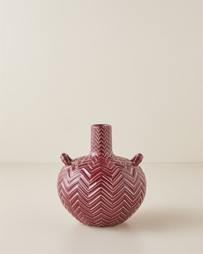 Soho Seramik Vazo 18 cm Bordo