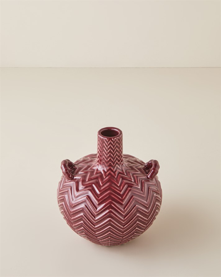 Soho Seramik Vazo 18 cm Bordo
