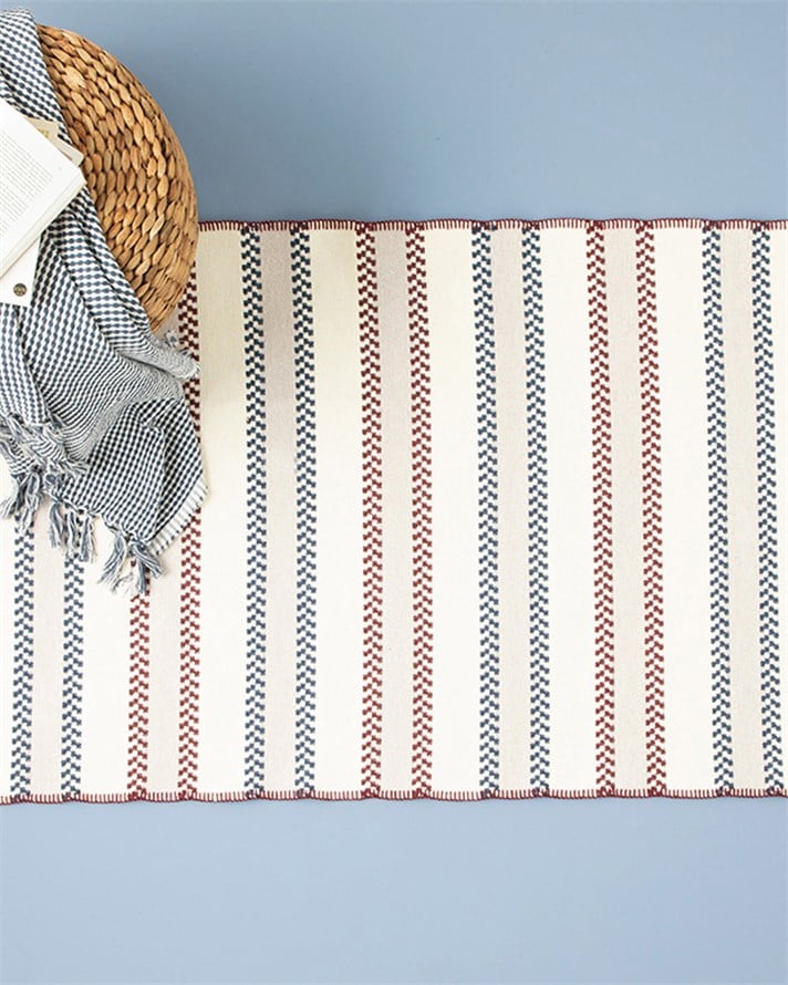 Sparks Dokuma Kilim 60x100 cm Beyaz - Bordo