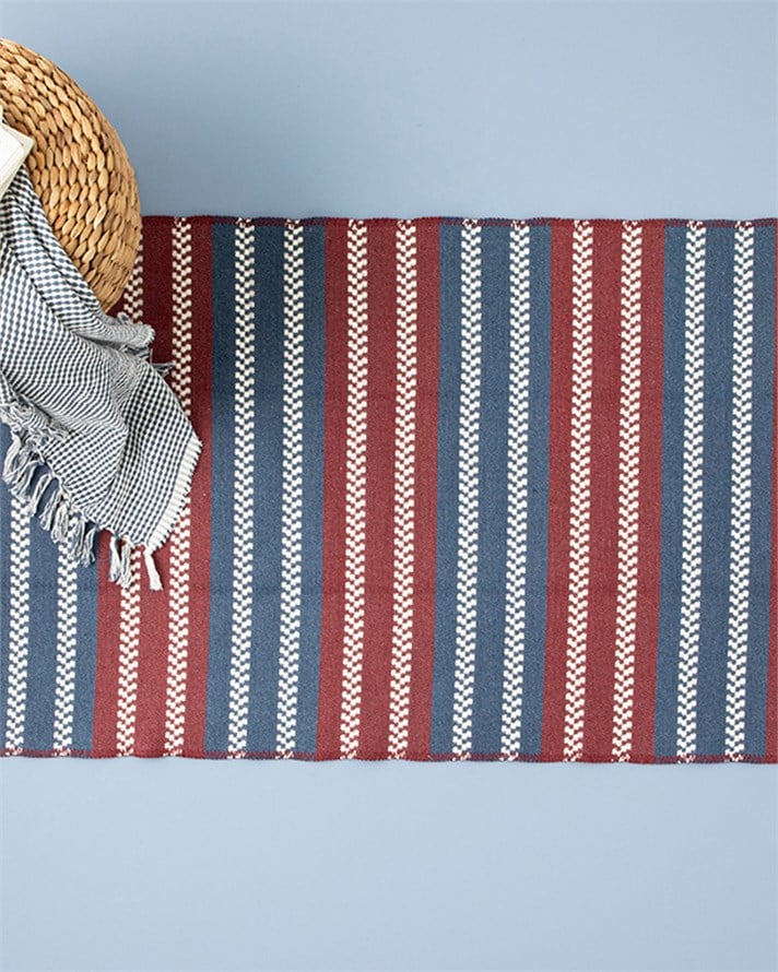 Sparks Dokuma Kilim 60x100 cm Beyaz - Bordo