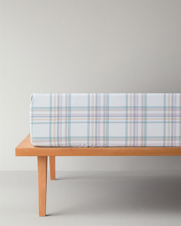 Spektrum Line Pamuklu Tek Kişilik Lastikli Çarşaf 100x200 cm Yeşil-Mavi