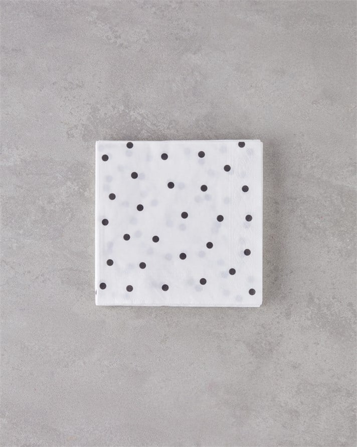 Spotty 20li Kağıt Peçete Siyah - Beyaz