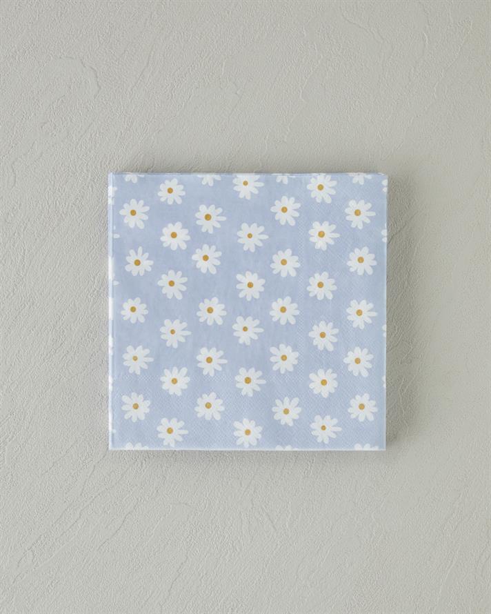 Spring Daisies Kağıt 20li Kağıt Peçete 33x33 cm Mavi