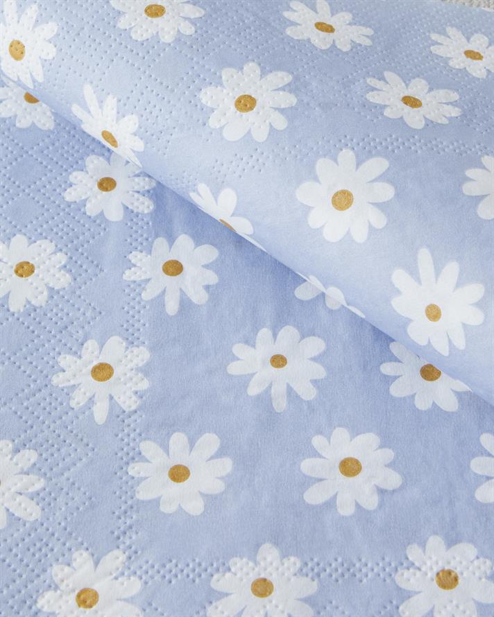 Spring Daisies Kağıt 20li Kağıt Peçete 33x33 cm Mavi