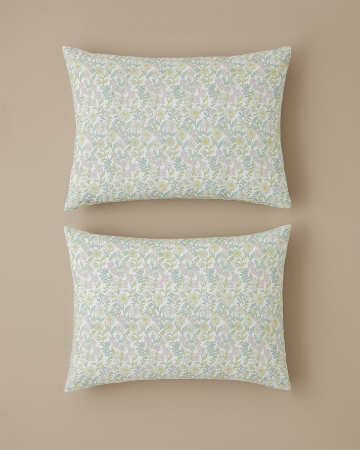 Spring Garden Kolay Ütülenir 2li Yastık Kılıfı 50x70 cm Yeşil