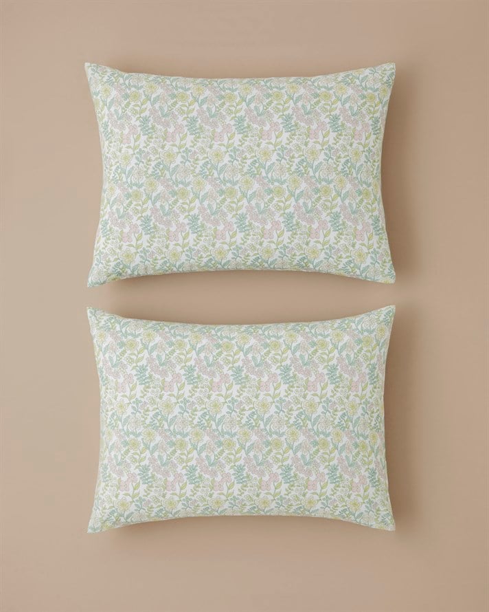 Spring Garden Kolay Ütülenir 2li Yastık Kılıfı 50x70 cm Yeşil