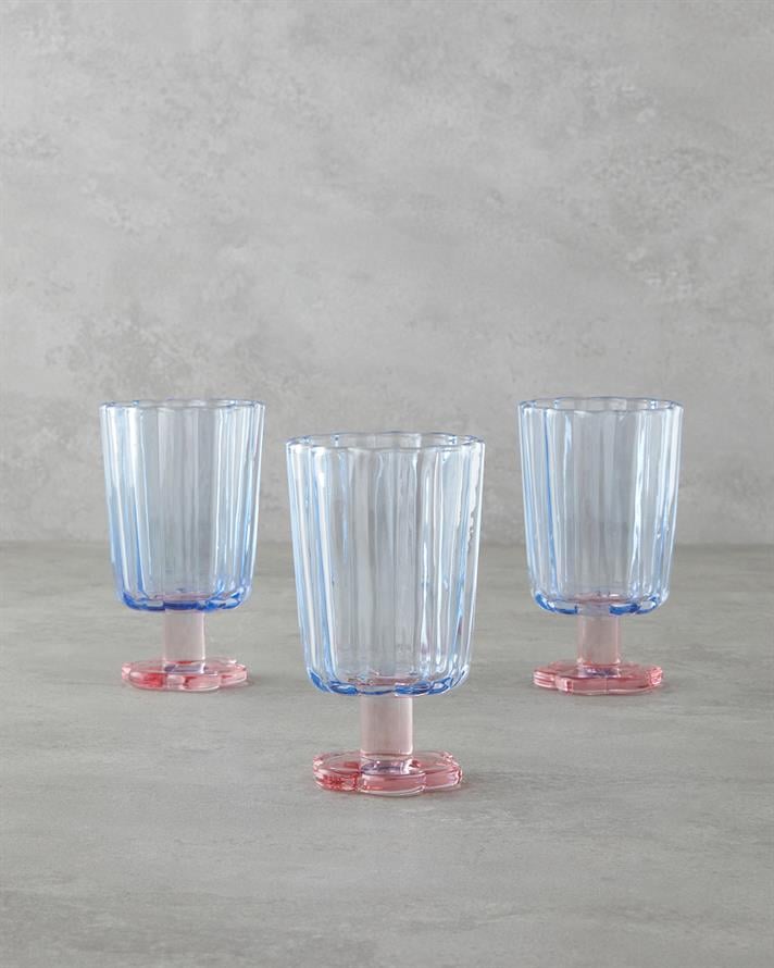 Springtime Cam 3lü Bardak 280 ml Mavi - Pudra