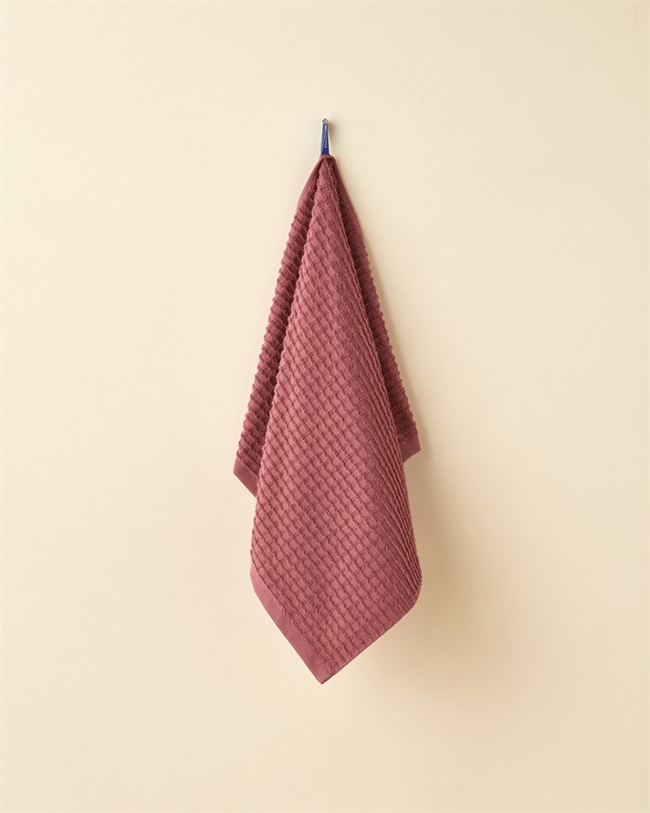 Square Pamuk Yüz Havlusu 50x70 cm Koyu Pembe