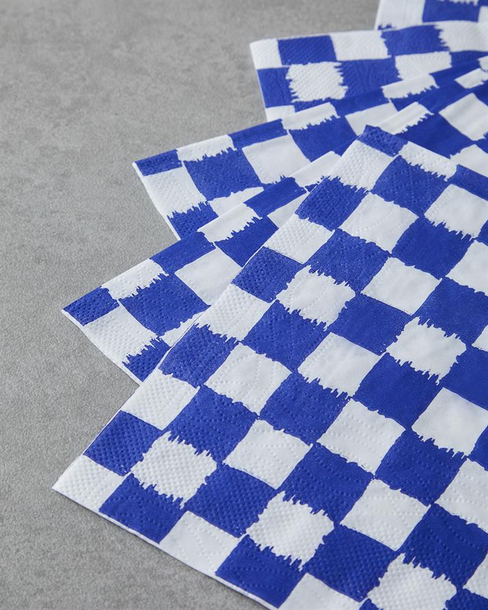 Squarify Dark Kağıt 20li Kağıt Peçete 33x33 cm Mavi