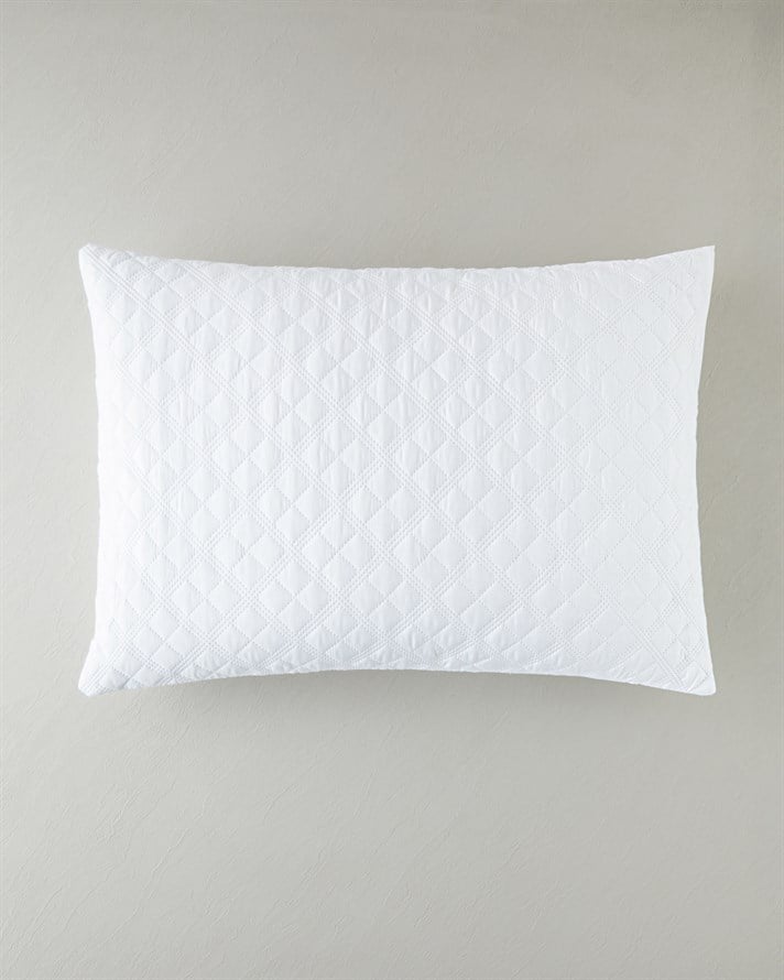 Star Kapitoneli Yastık Koruyucu 50x70 cm Beyaz