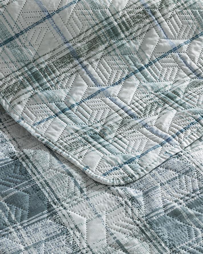 Static Check Çok Amaçlı Çift Kişilik Yatak Örtüsü Takımı 200x220 cm Gri