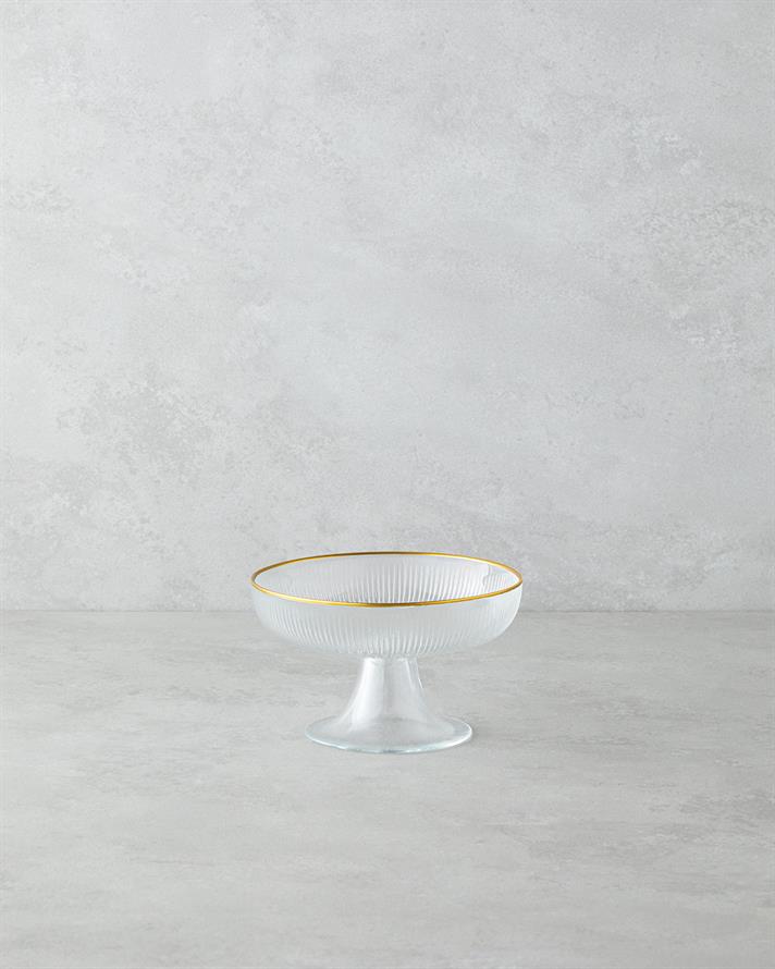 Stella Cam Sunumluk Şeffaf-Gold