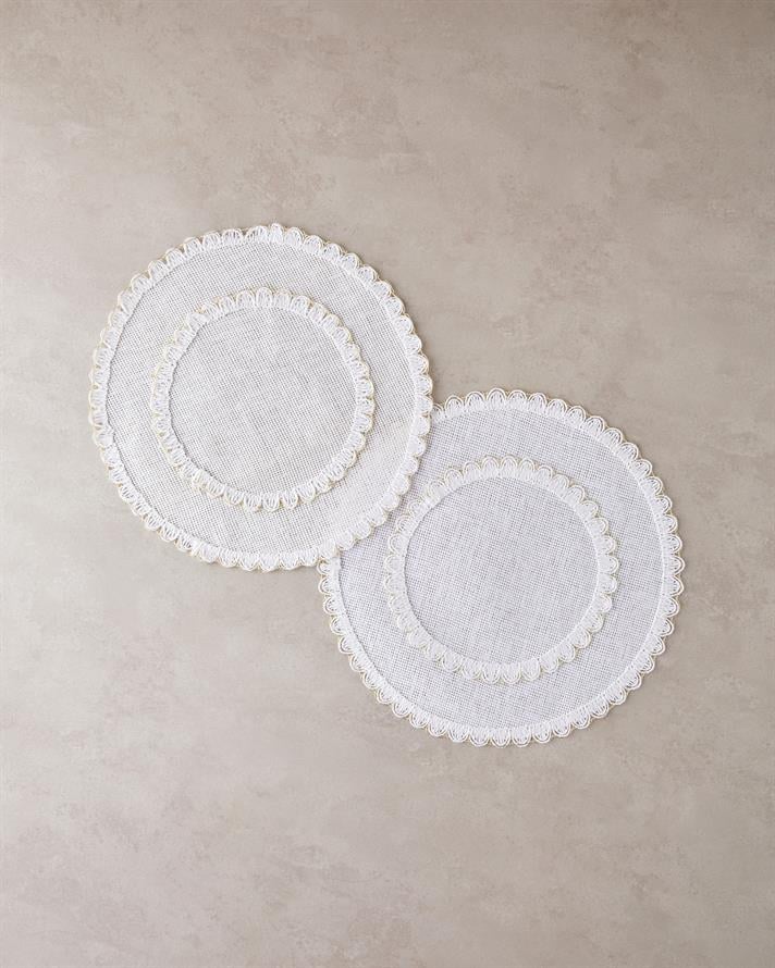 Stitch Kağıt 2li Amerikan Servis 38 cm Beyaz-Gold