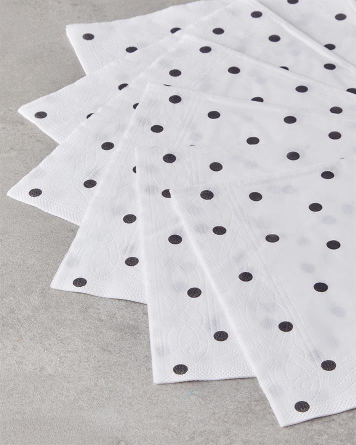 Streaky 20li Kağıt Peçete 33x33 cm Siyah - Beyaz