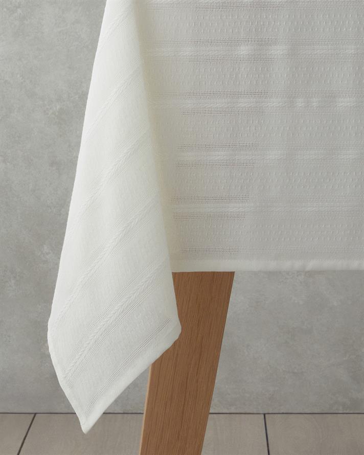 Strides Pamuk Masa Örtüsü 140x200 cm Krem