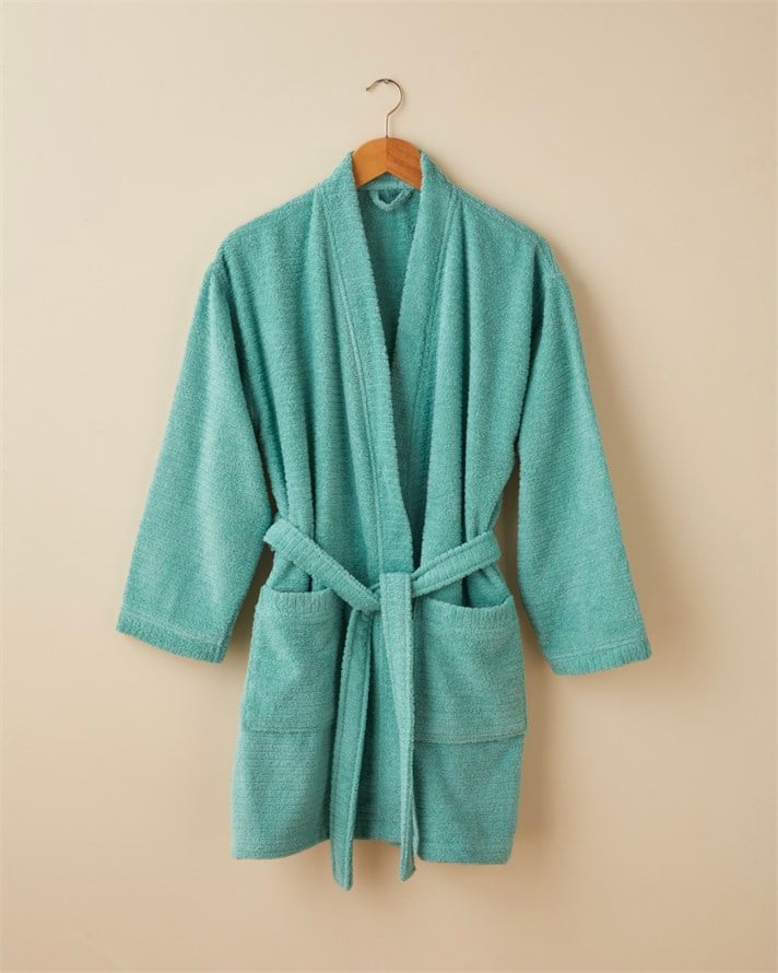 Stripe %100 Pamuk Bornoz L-XL Mint