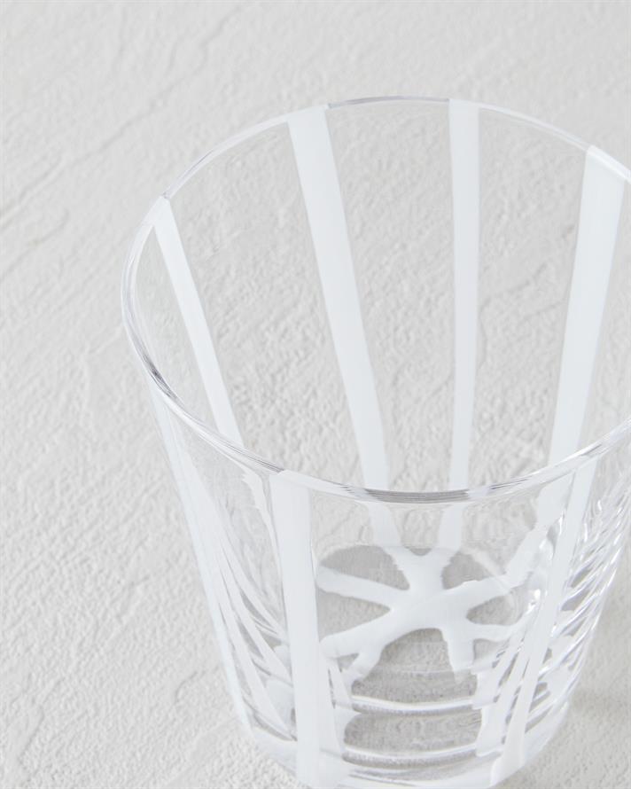 Stripe Cam El Yapımı Bardak 240 ml Beyaz