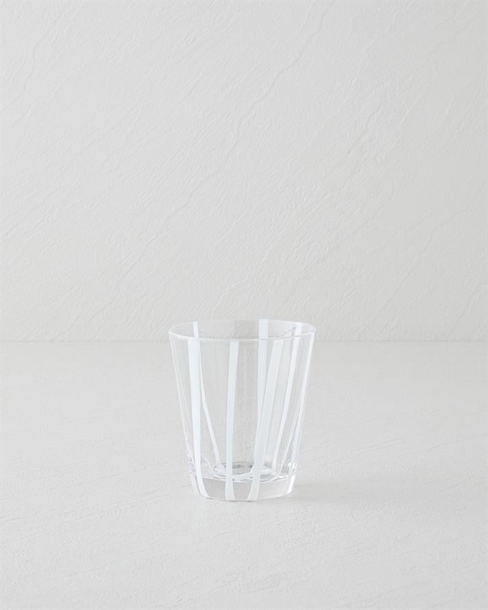 Stripe Cam El Yapımı Bardak 240 ml Beyaz