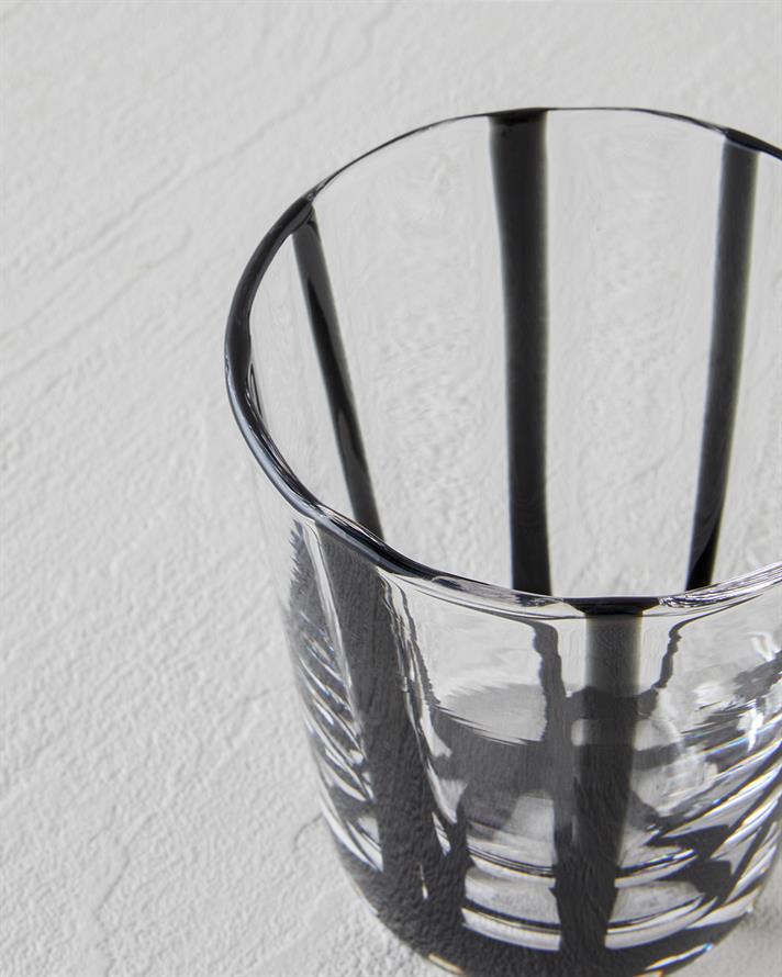 Stripe Cam El Yapımı Bardak 240 ml Siyah