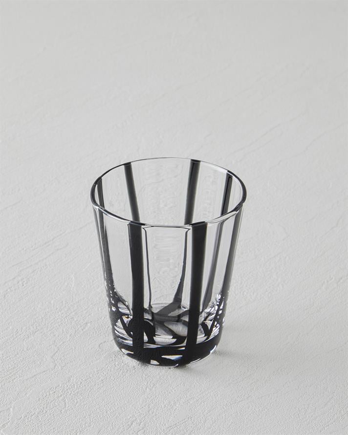 Stripe Cam El Yapımı Bardak 240 ml Siyah