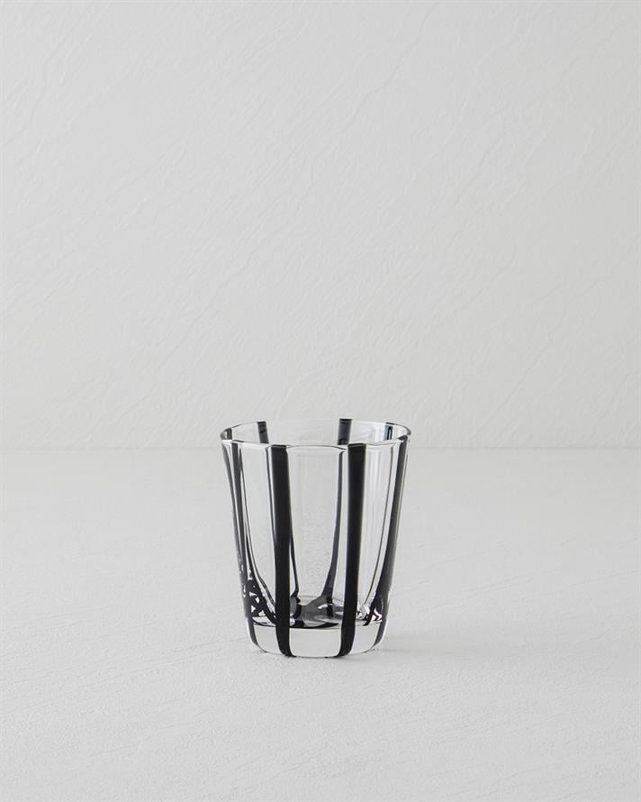 Stripe Cam El Yapımı Bardak 240 ml Siyah
