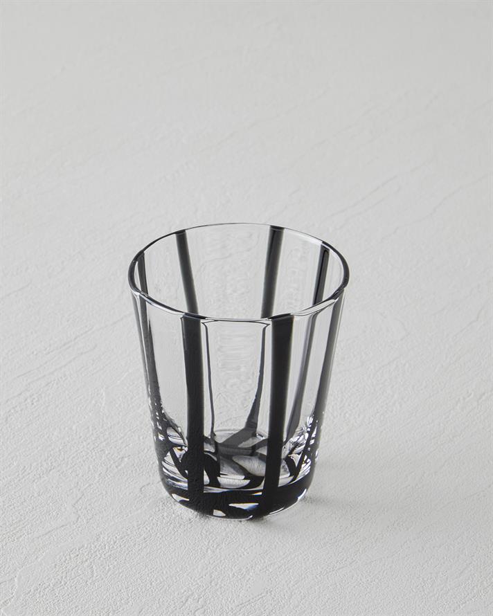 Stripe Cam El Yapımı Bardak 240 ml Siyah