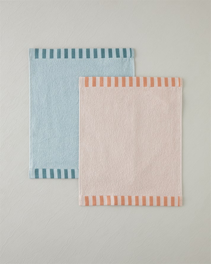 Stripe Edge Pamuk El Havlusu 30x40 cm Pudra