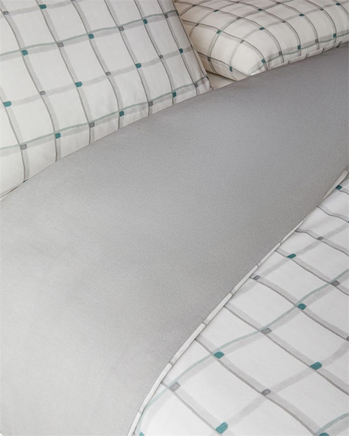 Stripe Harmony  Kolay Ütülenir Tek Kişilik Nevresim Seti 160x220 cm GRİ-YEŞİL