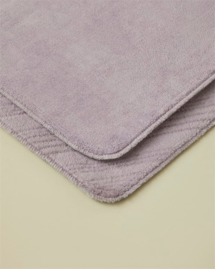 Stripe Line Kaydırmaz Taban Banyo Paspası Seti 60x100 cm + 50x60 cm Lila