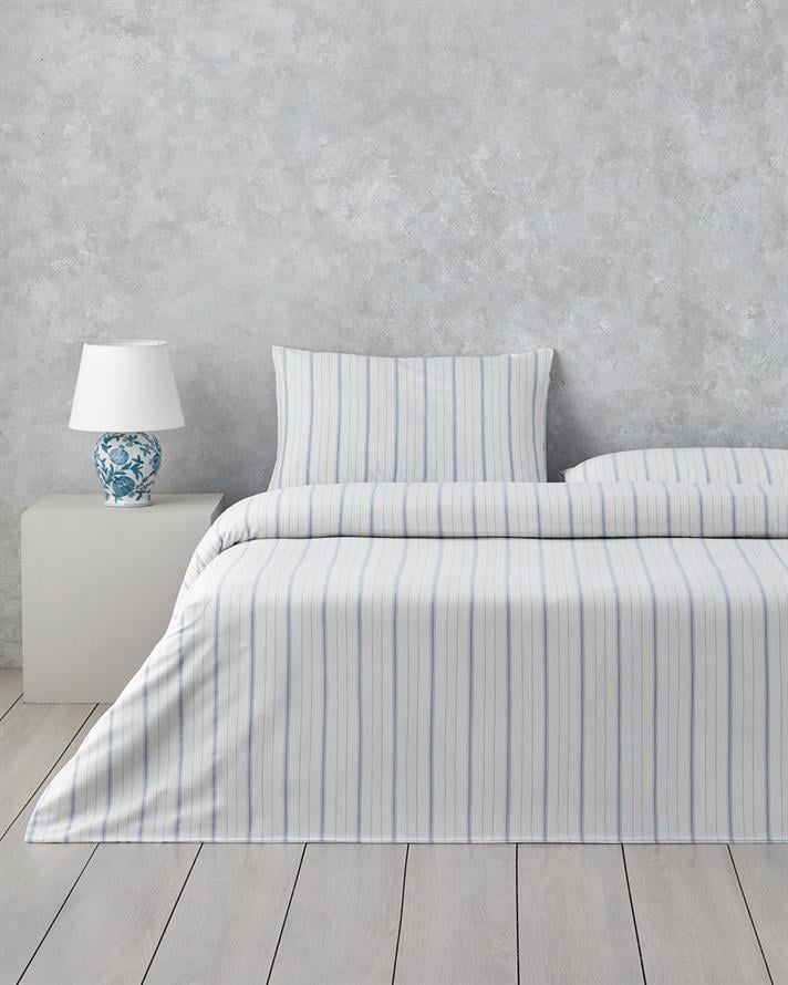 Subtle Waves İpliği Boyalı Tek Kişilik Nevresim Takımı 160x220 cm Mavi