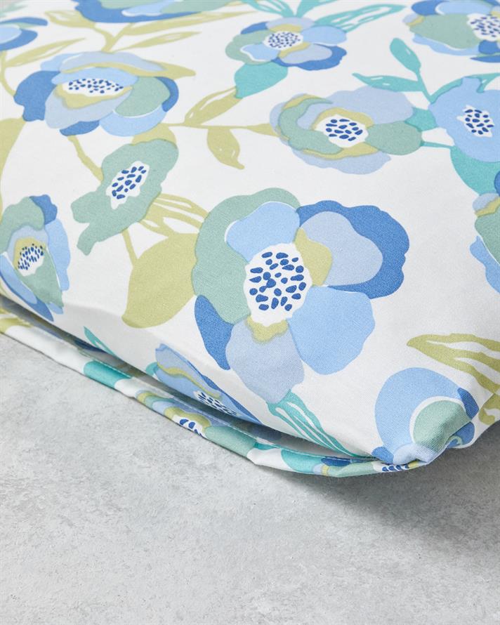 Summer Blooms Kolay Ütülenir 2li Yastık Kılıfı 50x70 cm Mavi