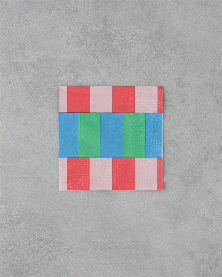 Summer Checkers 20li Kağıt Peçete 33x33 cm Pembe - Yeşil