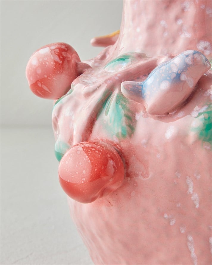 Summer Fruit Vazo 19x18x19 cm Pembe
