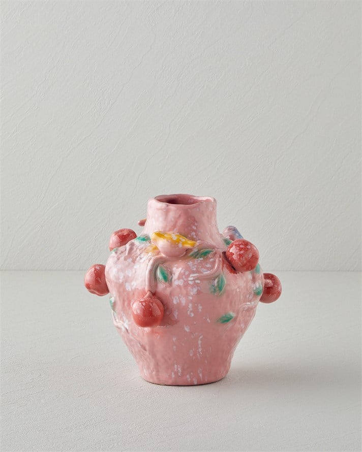 Summer Fruit Vazo 19x18x19 cm Pembe